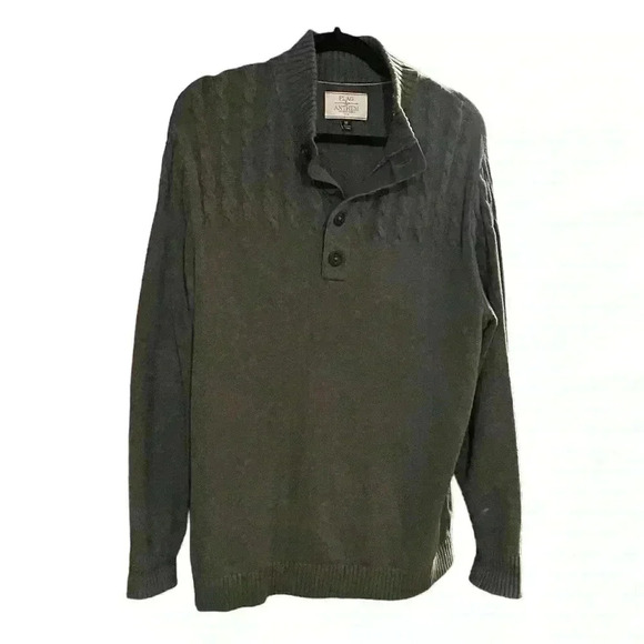 Flag & Anthem Men’s Gray Cable Knit Top Sweater size Medium - Picture 1 of 7